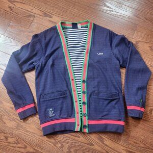LRG Lifted Research Group Men Cardigan Sz M Medium Black Knit Open Front Read!